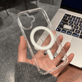 Suitable for iphone16promax transparent magnetic phone case apple 15 official simple protective case 14pc hard case