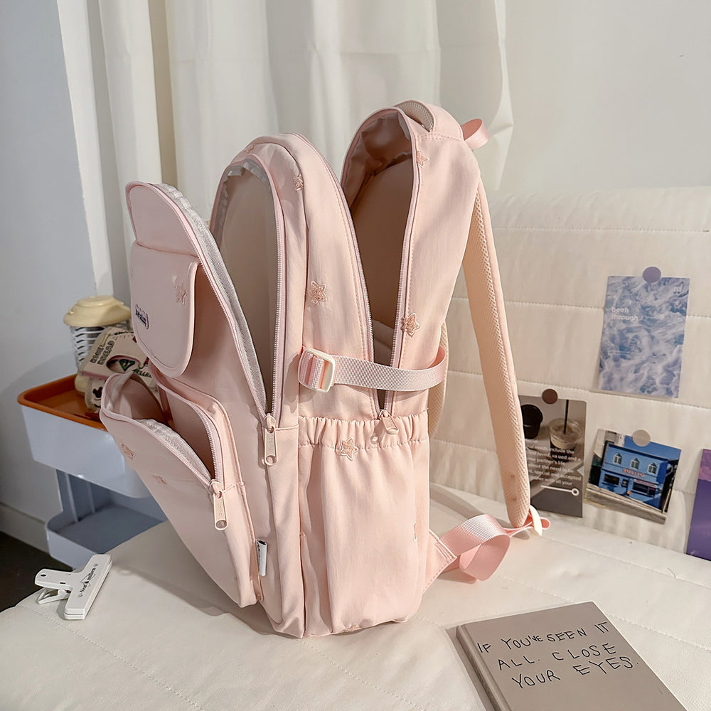 Schoolbag girl casualeasiest for match backpack college student middle school cute embroider star backpack travel backpack