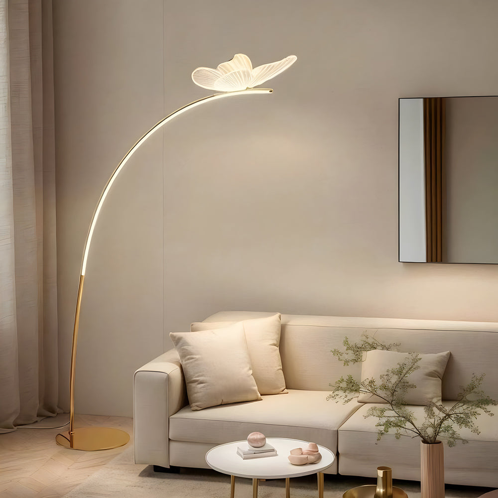 Butterfly floor lamp - stylish ambient lighting for living room, sofa side, bedroom bedside, and fishing - premium, light luxury, creamy style