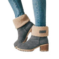 Plus sizeexport women's boots   style fall and winterfashionknee sock thick heel snow boots women's cotton boots wholesale
