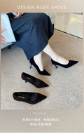 Comfortable heels: stiletto heels for women - 2025 french style work & professional black pumps - suede, spring, slimming