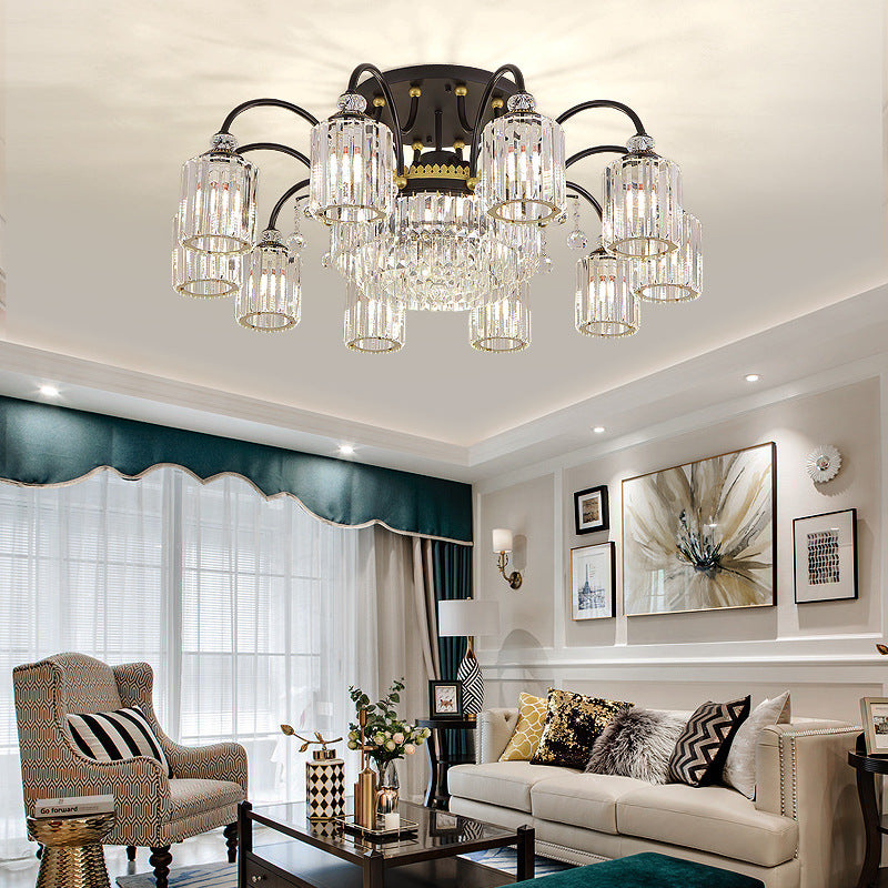 Villa hall main light dining room ceiling light 2025 new high-end crystal light modern light luxury living room chandelier