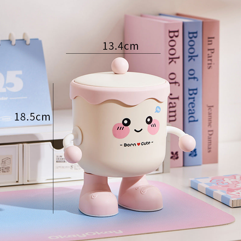 New arrivalcute desktop trash can mini small sundries storage tube student dormitory office covered trash basket