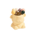 New arrival cream style ceramic bear hanging fruit fork jar suit high-looking home goods afternoon tea fruit fork spoon