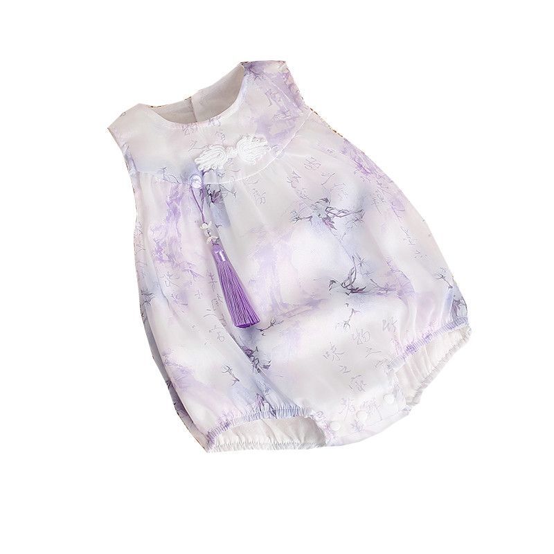 Baby summer fashion fashionable chinese style clothes newborn wide shoulder bag butt clothes summer thin sleeveless outing romper