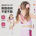 Fresh and girly, high-stretch, color-blocked yoga outfit for kids. quick-drying set includes a running, training, and fitness compression sports top