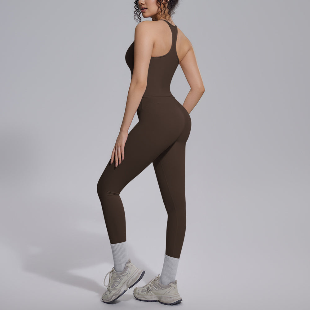 New arrival cross-border fashion double-sided brocade i-shaped beautiful back yoga suit sports running fitness running two-piece set for women