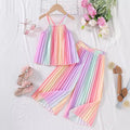 summer new arrival: sweet & fresh e-commerce style girls' two-piece set - camisole top & pleated pants