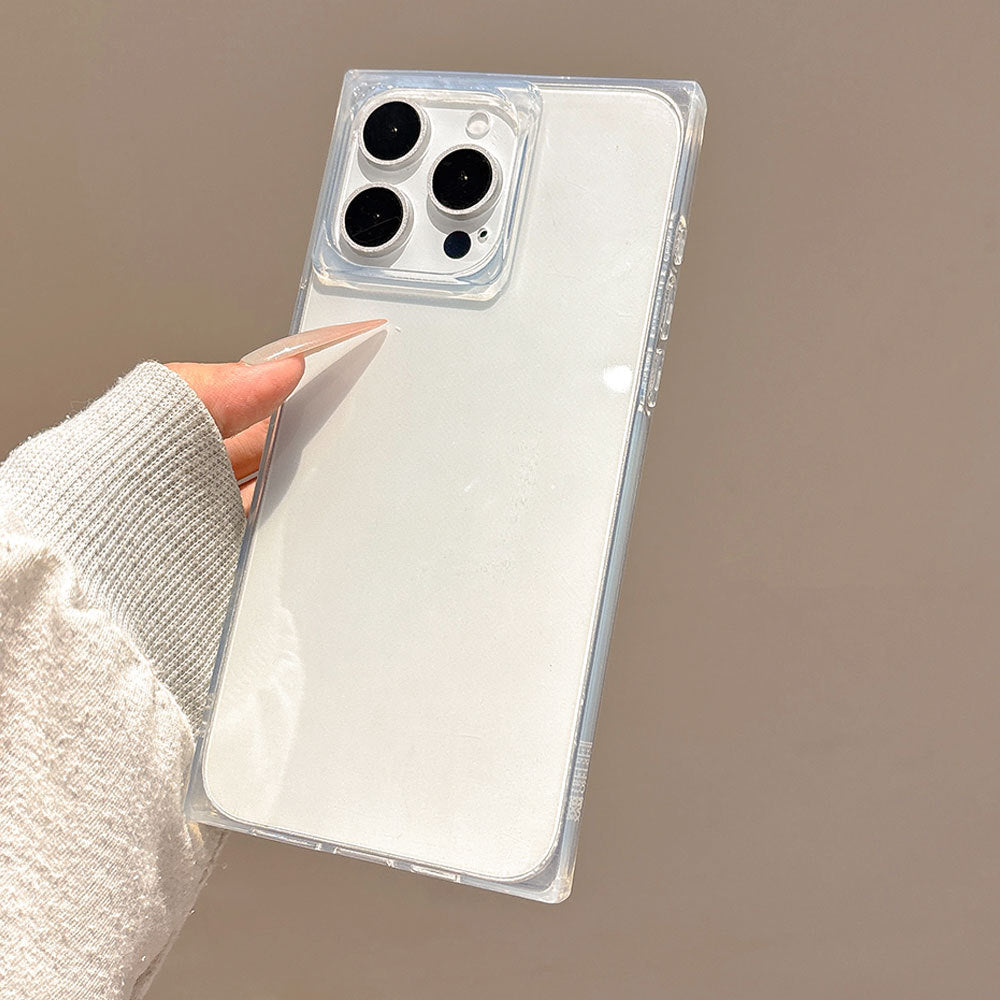 Suitable for apple 16promax creative square mobile phone case anti-fall iphone15 transparent 13 protective cover 14plus