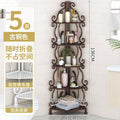 【foldable & no assembly】wrought iron bathroom corner shelf - freestanding organizer for bathroom, toilet, and kitchen