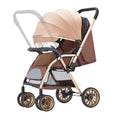 Baby stroller - lightweight, foldable, reclining, umbrella stroller with shock absorption, all-season use, brakes, anti-cameltoe design, and anti-collapse features