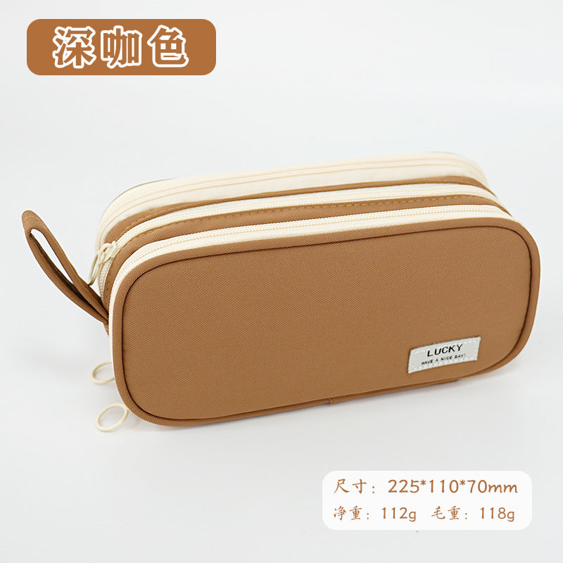 Pencil Bag Large Capacity Stationery Box Boys Simple Primary School Stationery Bag Junior High School Students Advanced Sense Cross-border Pencil Bag Storage