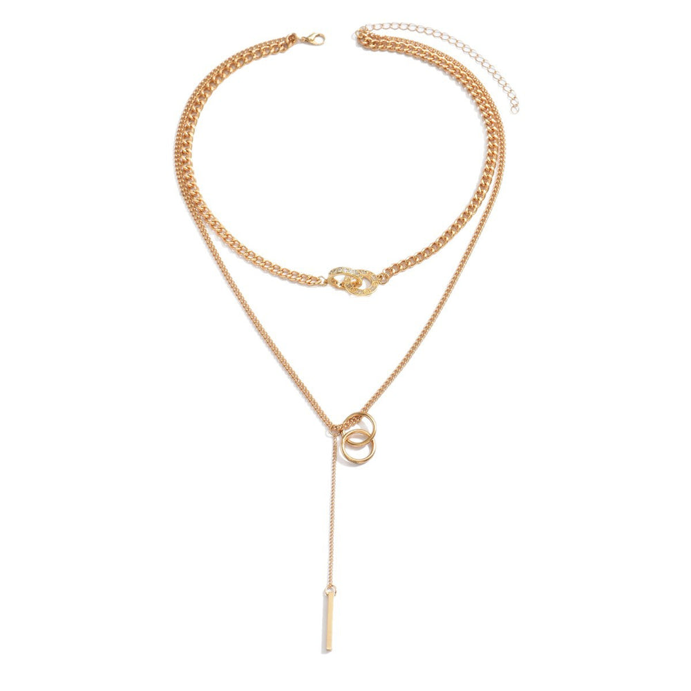 Long necklace wholesale european and american cross-border alloy diamond jewelry accessible luxury niche necklace women's tassel stacked clavicle chain