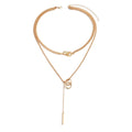 Long necklace wholesale european and american cross-border alloy diamond jewelry accessible luxury niche necklace women's tassel stacked clavicle chain
