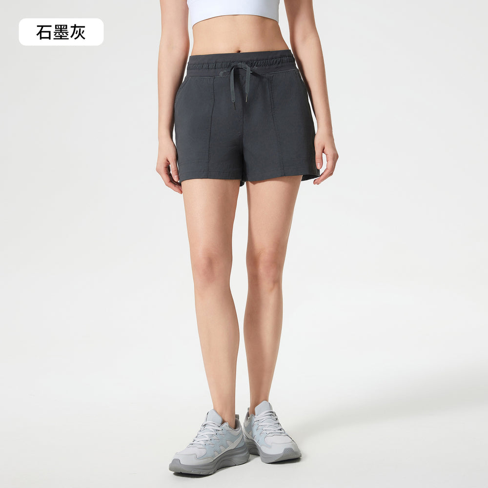 Summernew arrivalcasual sports shorts for women loose ice-feeling breathable waistband drawstring fitness yoga shorts dss069