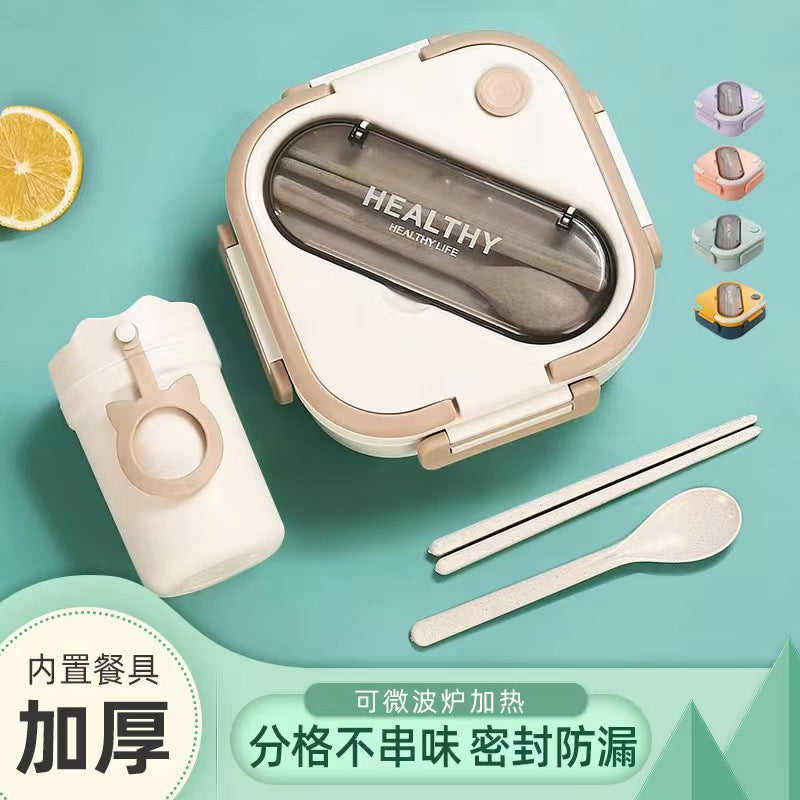 Square plastic bento box takeout lunch box divided student lunch box portable office worker microwaveable gift