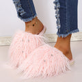 Slippers long hair fall and winter women's baotou k-style fashion rhinestone fur baotou slippers artificial fur wooden floor artificial fur