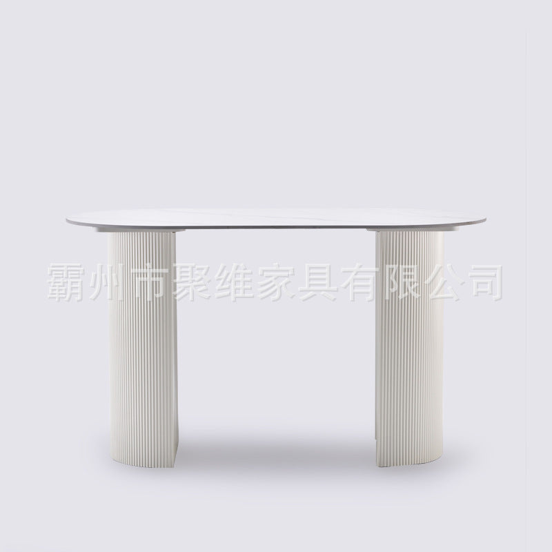 Semi-circular rock slab island dining table italian all-in-onefor homeaccessible luxury dining table small apartment modern casualfor home table