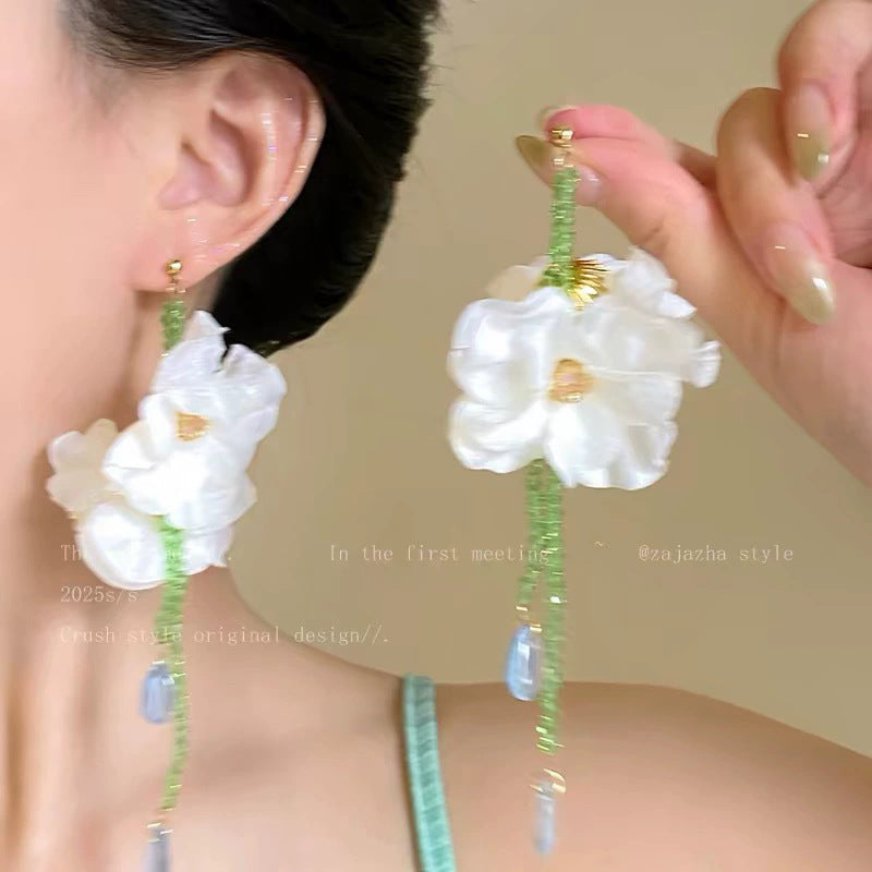 925 silver needle spring and summer flower earrings for women classy super fairy elegantbest selling earrings 2026 small fresh earrings