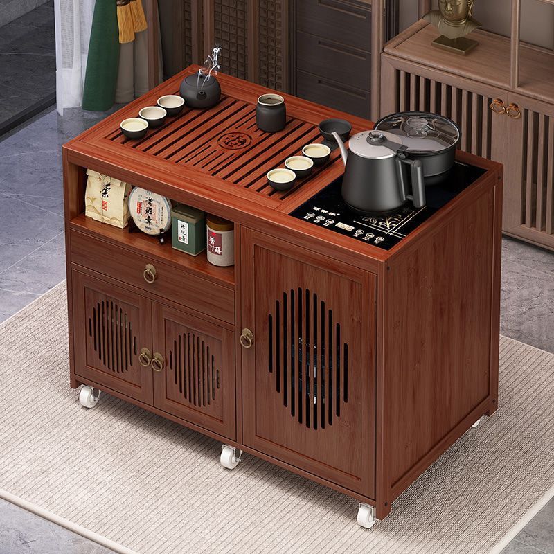 Mobile tea table for home small tea table water kettle all-in-one tea cabinet tea cart kung fu tea set suit new chinoiserie coffee table