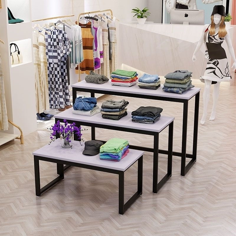 Clothing store flow table shopping mall bag shoe store flower shop island table display table popular live broadcast single-layer storage rack