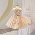 Export kids first birthday dress sleeveless princess dress girl baby beaded dress birthday evening dress in stock