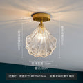 Scandinavianpopular copper-plated accessible luxury crystal wall lamp modern casual bedroom bedside shell lamp living room background wall lamp