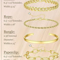 Hot-selling european and american cross-border fashion: new punk hip-hop style statement bracelet bangle set - 4 piece combo