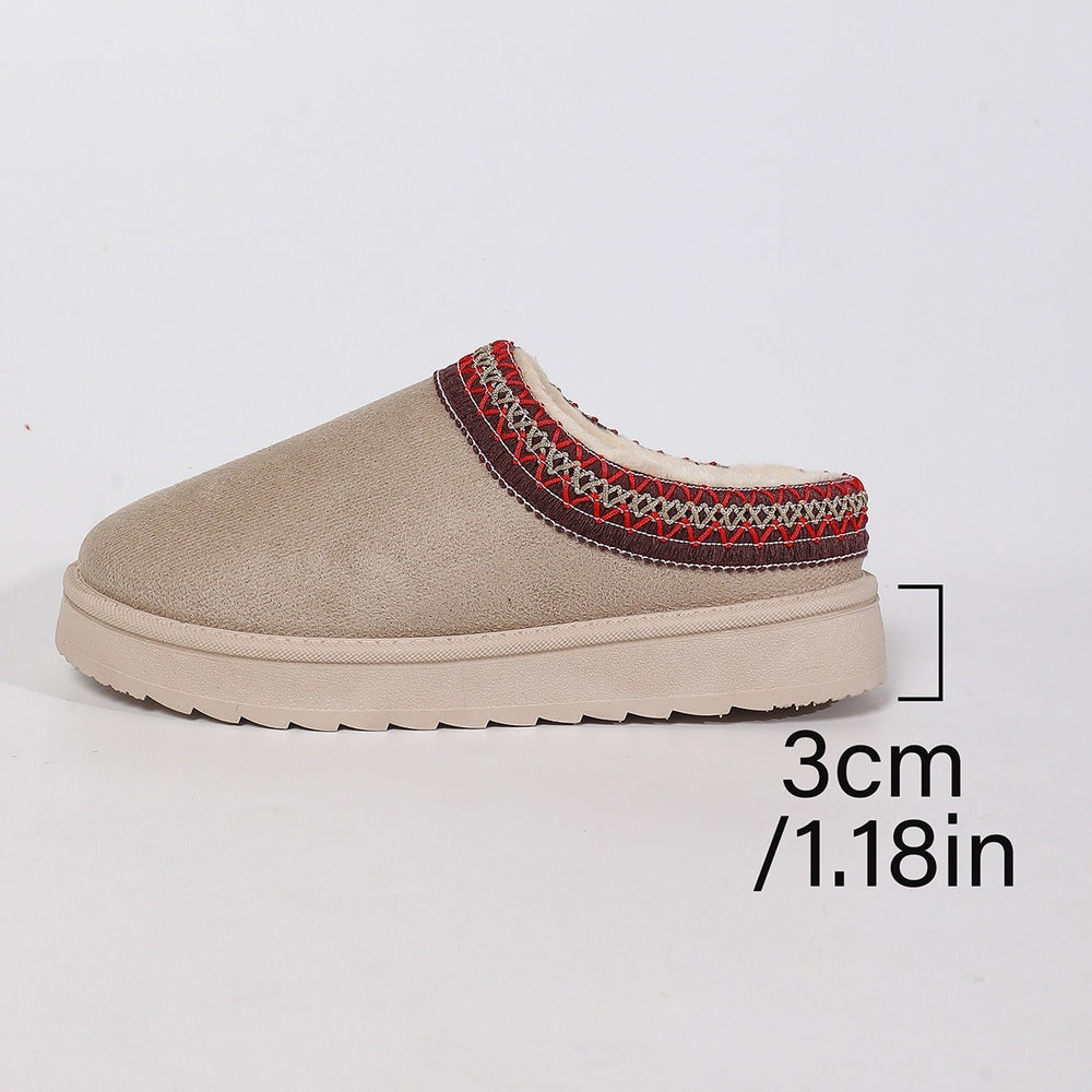 44exportplus size cotton slippers for women outwear lacethick sole lazy slippers winterfleece-lined toe slippers