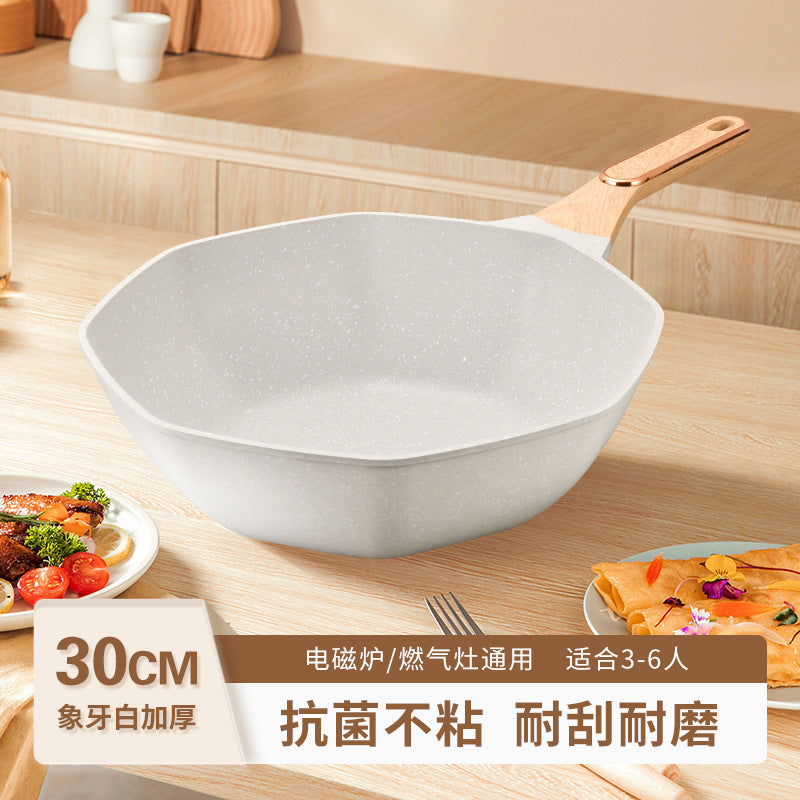 【】medical stone octagonal pot non-stick pan oil-free pan neutral cooking pot non-stick pan