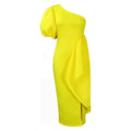 D327export women's clothing  new independent station oblique collar slit ruffles dress sexy european and american dress