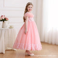 new arrivalkids dress flower girl wedding dress long skirt lace mesh tutu birthday party princess dress wholesale