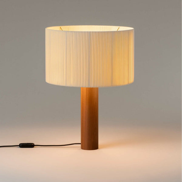 Japanese-style wabi-sabi wind retro table lamp Nordic living room bedroom bedside table Solid wood pleated fabric decorative eye protection lamp