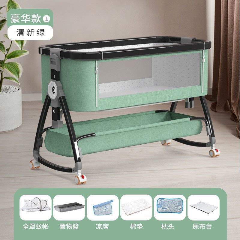 Aluminum alloy baby crib - portable, foldable, multi-functional bassinet - newborn splice bed