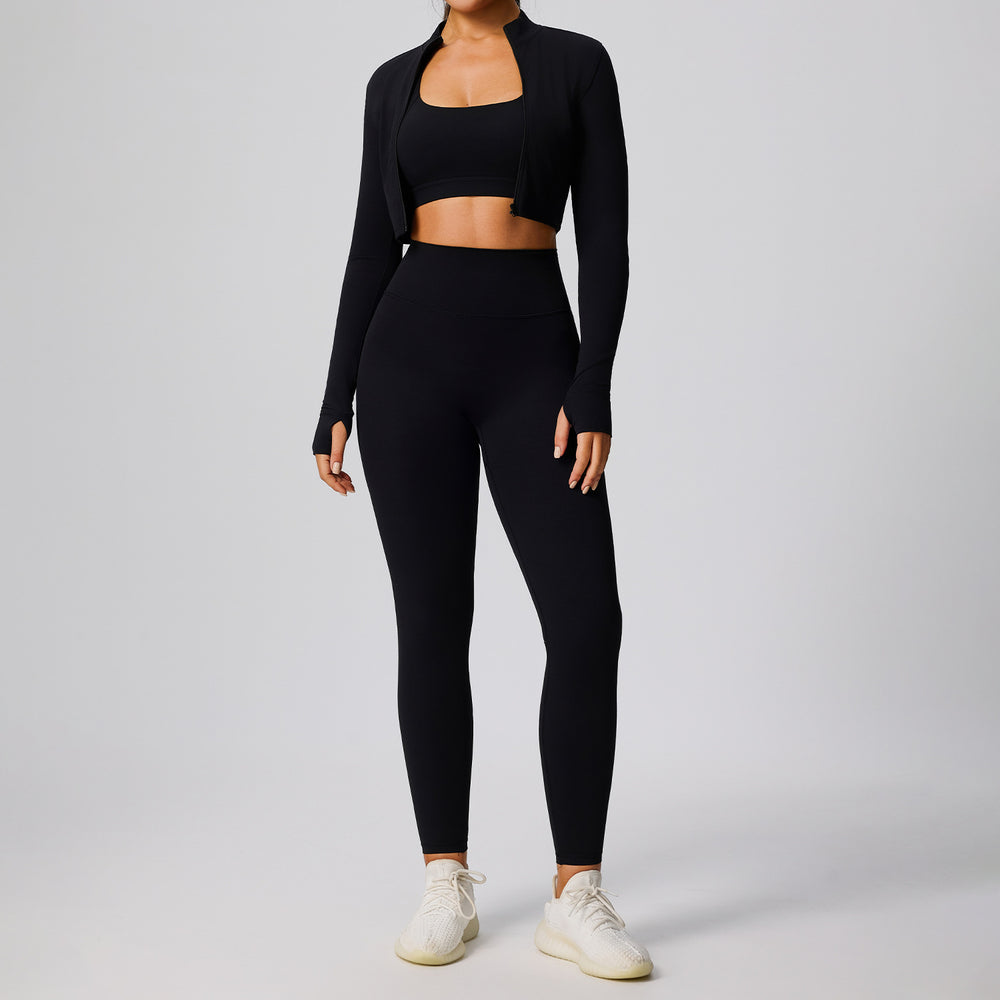 new women's compression activewear set - cloud-like breathable stretch fitness outfit for outdoor running and yoga