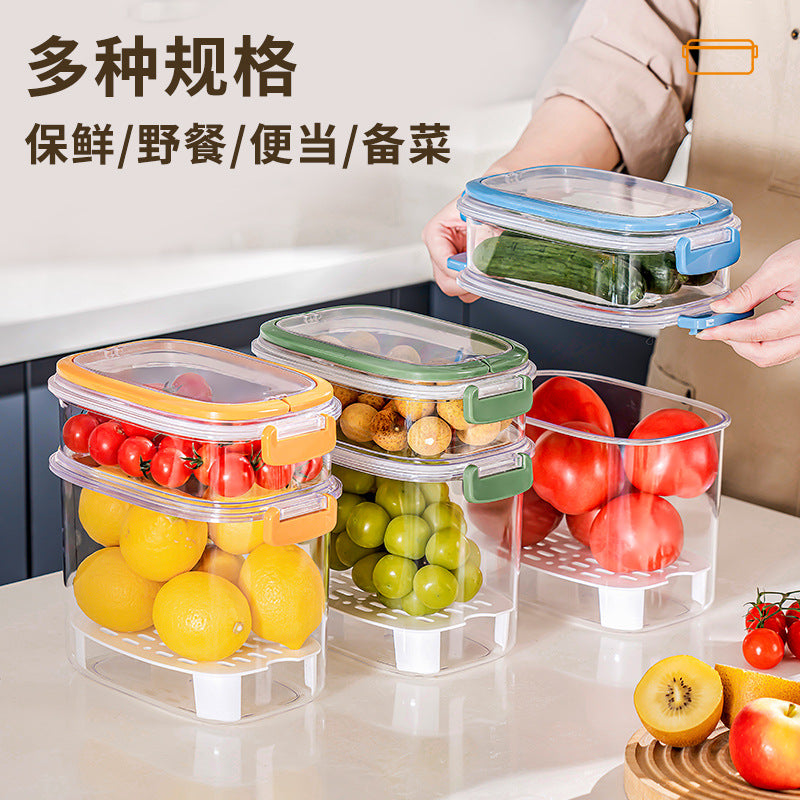 Portable portable sealed chilled box can be stacked with sealed buckle lunch box dormitory office worker food fresh-keeping box
