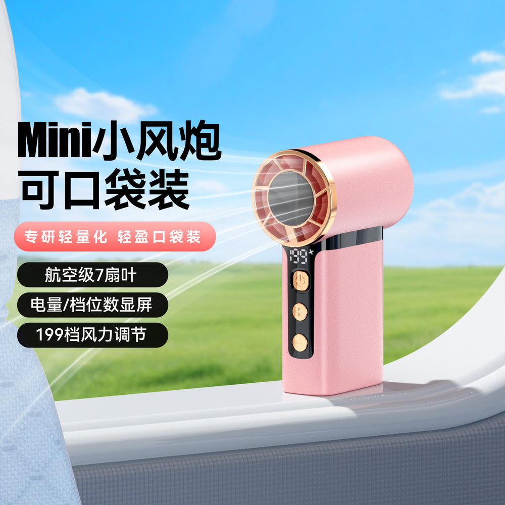 new arrival mini handheld small fan usb rechargeable digital display portable flap pocket pants turbine violent high speed fan