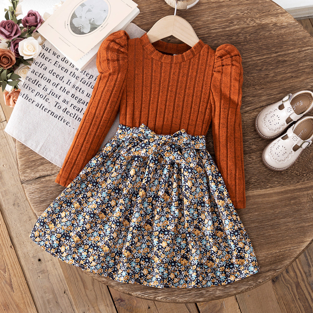 autumn new arrivals: european & american style long-sleeve knitted pullover dress for girls - princess dress for toddlers and young children