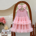 Girls' sequin mesh dress - new summer  style: chic tank dress, tiered cake dress, perfect birthday outfit for your daughter