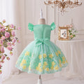 New summer european and american princess floral sleeveless mesh baby christening gown cotton lined dress - in stock
