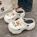 Thick sole crocs women's summer popular trendy 2024 outdoor wear soft bottom beach baotou sandals half slippers women's style