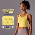 New arrival beautiful back fixed cup all-in-one yoga wear vest high intensity sports intimates women's bubble wrap fitness bra