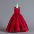 European and american new children's dress, kids' formal gown, lace princess dress, girls' high-end newborn party piano performance dress