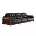 Used leather sofa, living room retro style italian high-end home straight-row small apartment three-seater cowhide sofa