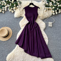 French sleeveless a-line dress women's summer red high waist waist large swing elegant vest dress classy sense