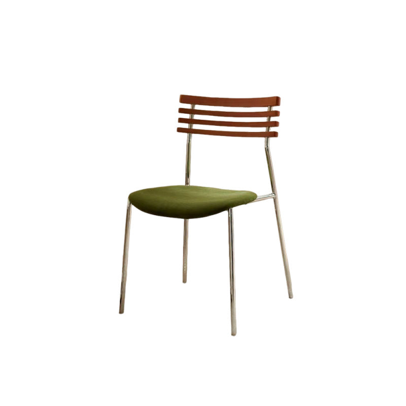 Creative milk tea shop backrest chair - minimalist metal frame upholstered dining chair - retro designer cafe restaurant chair