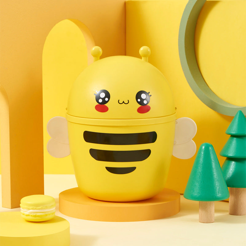 Broken shell chicken trash can small desktop swing lid paper basket bedroom bedside desk mini cute plastic storage bucket