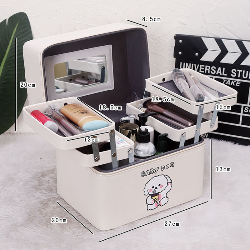 Cosmetic bag women's portable 2022 new high-end sense large capacity cute high-value storage box portable small box bag