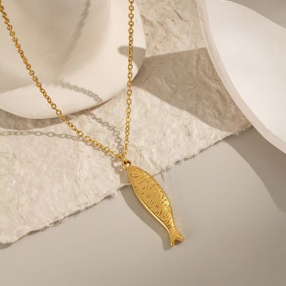 Quiet european and american stainless steel ocean pendant necklace high-end niche clavicle chain titanium steel necklace necklace jewelry cross-border