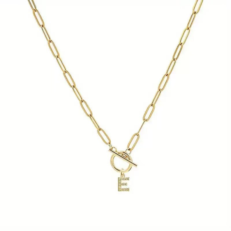 European and american cross-border new golden 26 mother necklace ins style fashionable hip hop clavicle chain retro literary and artistic elegant ladies
